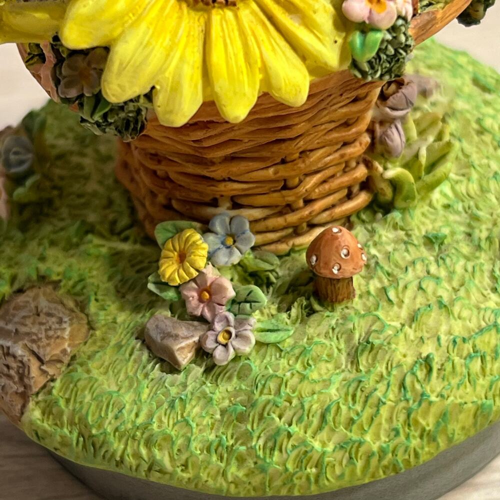 WoW! Adorable Vintage Sunflowers Mushrooms Butterfly And Flowers Candle Topper